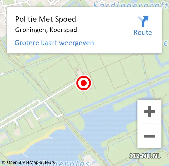 Locatie op kaart van de 112 melding: Politie Met Spoed Naar Groningen, Koerspad op 12 juli 2022 16:11