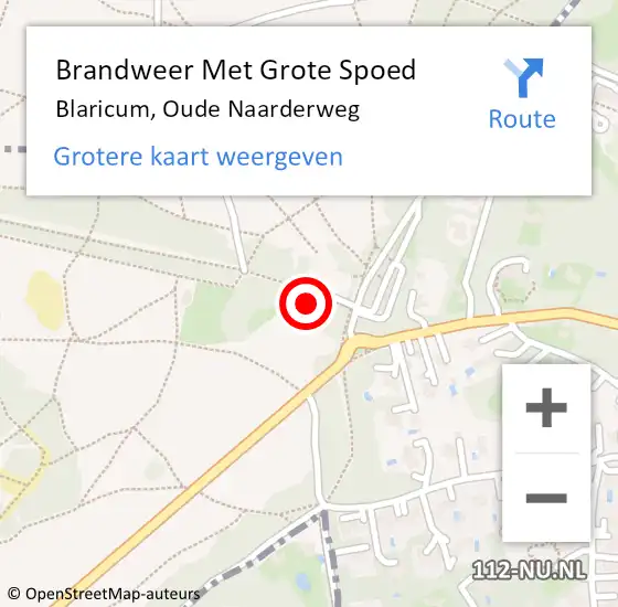 Locatie op kaart van de 112 melding: Brandweer Met Grote Spoed Naar Blaricum, Oude Naarderweg op 12 juli 2022 16:19