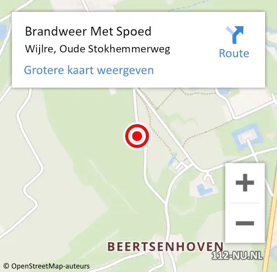 Locatie op kaart van de 112 melding: Brandweer Met Spoed Naar Wijlre, Oude Stokhemmerweg op 12 juli 2022 16:23