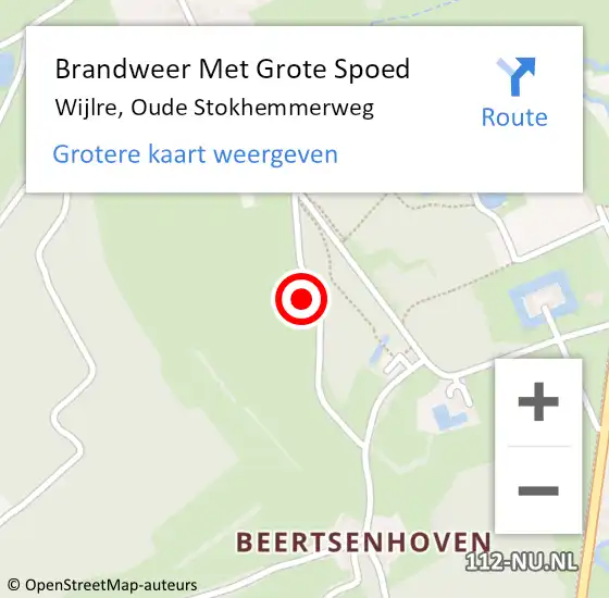 Locatie op kaart van de 112 melding: Brandweer Met Grote Spoed Naar Wijlre, Oude Stokhemmerweg op 12 juli 2022 16:24