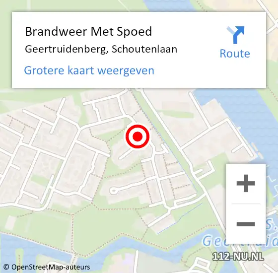 Locatie op kaart van de 112 melding: Brandweer Met Spoed Naar Geertruidenberg, Schoutenlaan op 12 juli 2022 17:08