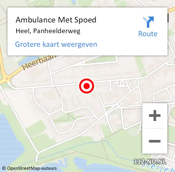 Locatie op kaart van de 112 melding: Ambulance Met Spoed Naar Heel, Panheelderweg op 12 juli 2022 17:10