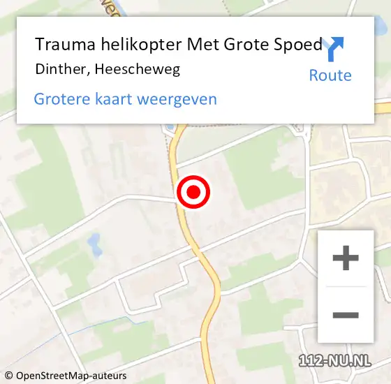 Locatie op kaart van de 112 melding: Trauma helikopter Met Grote Spoed Naar Dinther, Heescheweg op 12 juli 2022 17:30