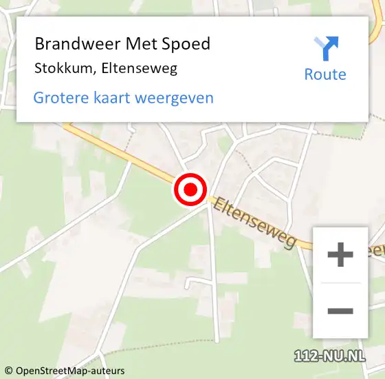 Locatie op kaart van de 112 melding: Brandweer Met Spoed Naar Stokkum, Eltenseweg op 12 juli 2022 17:35