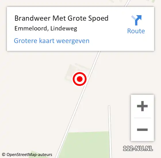 Locatie op kaart van de 112 melding: Brandweer Met Grote Spoed Naar Emmeloord, Lindeweg op 12 juli 2022 17:53