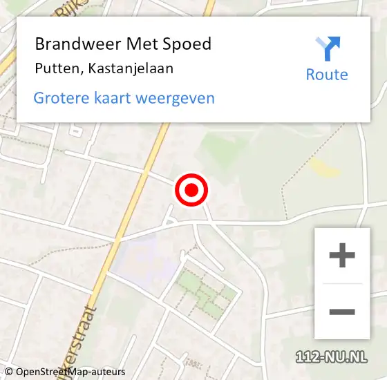 Locatie op kaart van de 112 melding: Brandweer Met Spoed Naar Putten, Kastanjelaan op 23 juli 2014 02:05