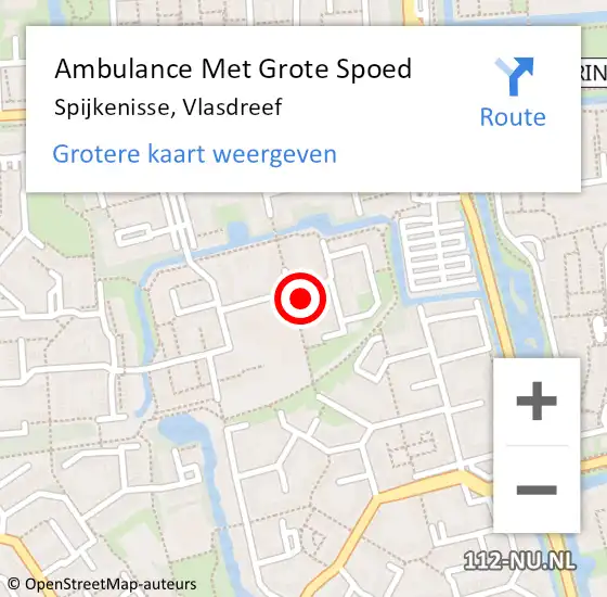 Locatie op kaart van de 112 melding: Ambulance Met Grote Spoed Naar Spijkenisse, Vlasdreef op 12 juli 2022 19:30