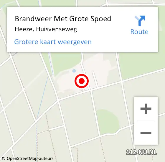 Locatie op kaart van de 112 melding: Brandweer Met Grote Spoed Naar Heeze, Huisvenseweg op 12 juli 2022 19:44