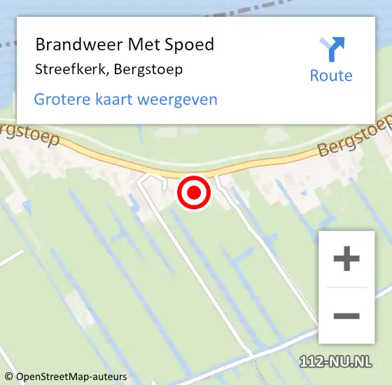 Locatie op kaart van de 112 melding: Brandweer Met Spoed Naar Streefkerk, Bergstoep op 12 juli 2022 20:54