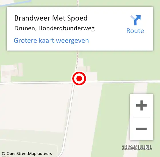 Locatie op kaart van de 112 melding: Brandweer Met Spoed Naar Drunen, Honderdbunderweg op 12 juli 2022 21:12