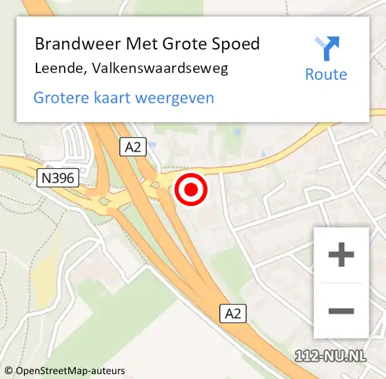 Locatie op kaart van de 112 melding: Brandweer Met Grote Spoed Naar Leende, Valkenswaardseweg op 12 juli 2022 21:40