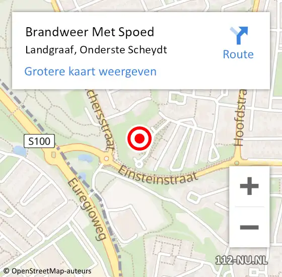 Locatie op kaart van de 112 melding: Brandweer Met Spoed Naar Landgraaf, Onderste Scheydt op 12 juli 2022 22:13
