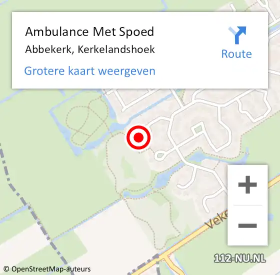 Locatie op kaart van de 112 melding: Ambulance Met Spoed Naar Abbekerk, Kerkelandshoek op 12 juli 2022 22:25