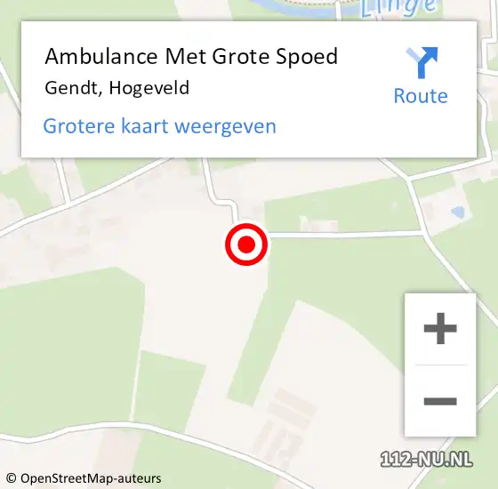 Locatie op kaart van de 112 melding: Ambulance Met Grote Spoed Naar Gendt, Hogeveld op 12 juli 2022 22:47