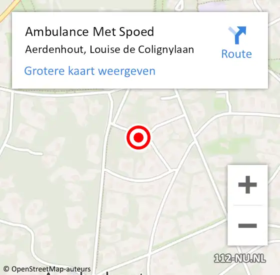 Locatie op kaart van de 112 melding: Ambulance Met Spoed Naar Aerdenhout, Louise de Colignylaan op 12 juli 2022 23:13