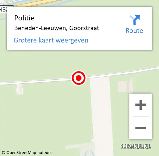 Locatie op kaart van de 112 melding: Politie Beneden-Leeuwen, Goorstraat op 23 juli 2014 03:21
