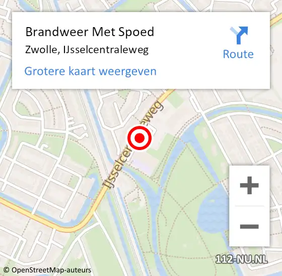 Locatie op kaart van de 112 melding: Brandweer Met Spoed Naar Zwolle, IJsselcentraleweg op 13 juli 2022 00:40