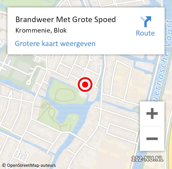 Locatie op kaart van de 112 melding: Brandweer Met Grote Spoed Naar Krommenie, Blok op 13 juli 2022 03:08