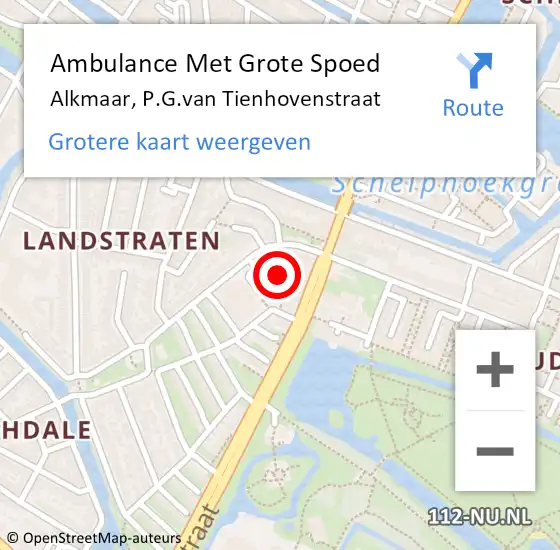 Locatie op kaart van de 112 melding: Ambulance Met Grote Spoed Naar Alkmaar, P.G.van Tienhovenstraat op 13 juli 2022 03:08