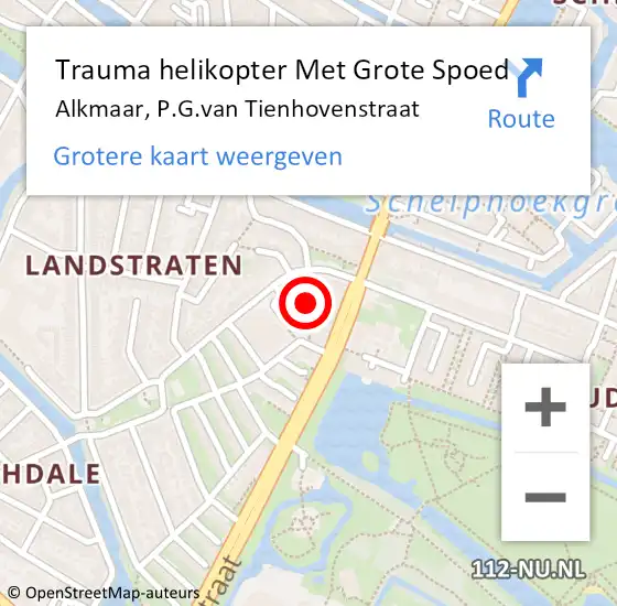 Locatie op kaart van de 112 melding: Trauma helikopter Met Grote Spoed Naar Alkmaar, P.G.van Tienhovenstraat op 13 juli 2022 03:10