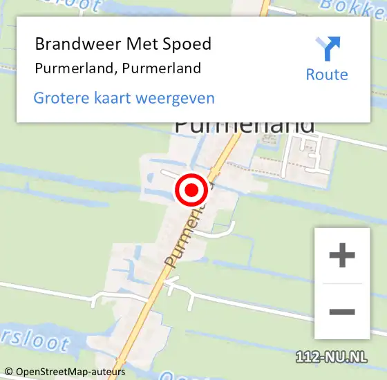 Locatie op kaart van de 112 melding: Brandweer Met Spoed Naar Purmerland, Purmerland op 13 juli 2022 05:13