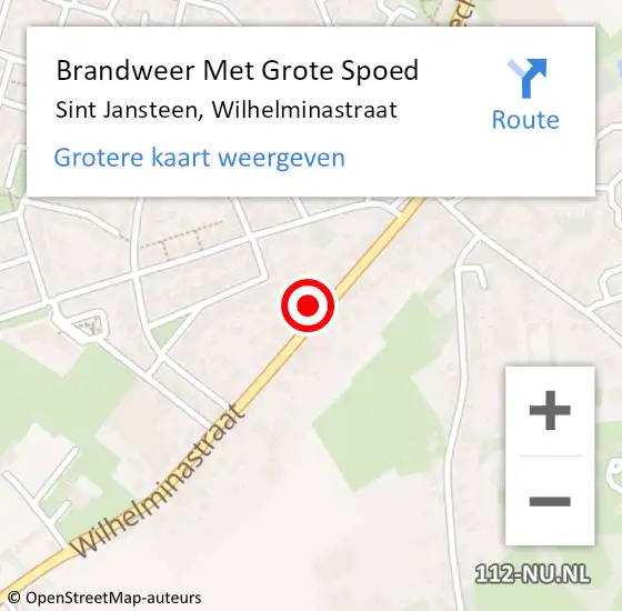 Locatie op kaart van de 112 melding: Brandweer Met Grote Spoed Naar Sint Jansteen, Wilhelminastraat op 23 juli 2014 04:09