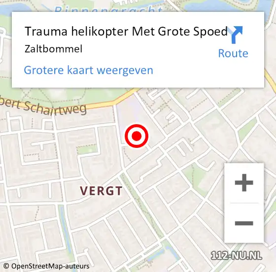 Locatie op kaart van de 112 melding: Trauma helikopter Met Grote Spoed Naar Zaltbommel op 13 juli 2022 06:12