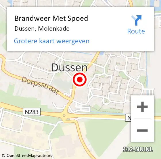 Locatie op kaart van de 112 melding: Brandweer Met Spoed Naar Dussen, Molenkade op 13 juli 2022 08:14