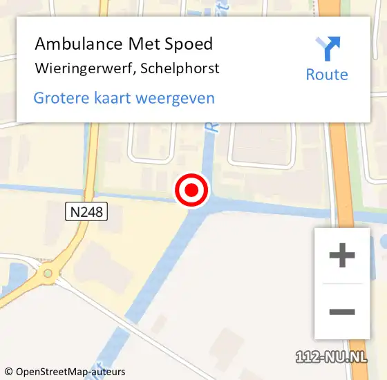 Locatie op kaart van de 112 melding: Ambulance Met Spoed Naar Wieringerwerf, Schelphorst op 13 juli 2022 08:19