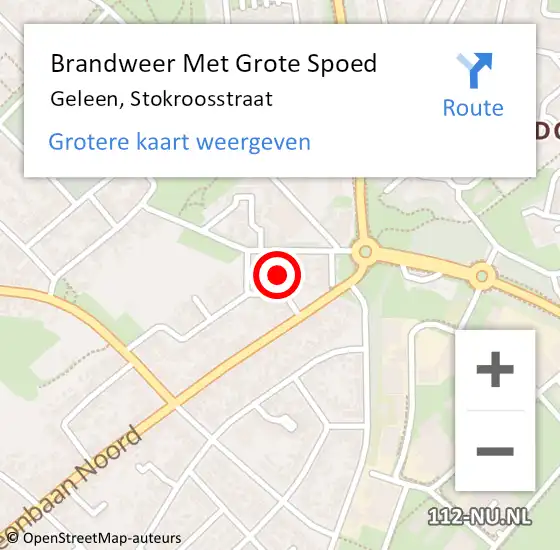 Locatie op kaart van de 112 melding: Brandweer Met Grote Spoed Naar Geleen, Stokroosstraat op 13 juli 2022 08:31