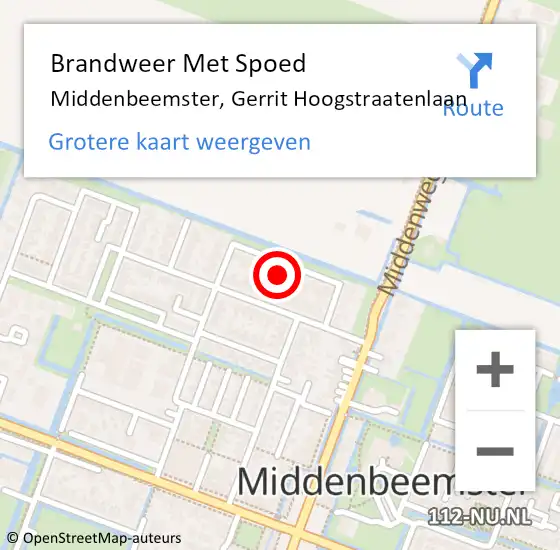 Locatie op kaart van de 112 melding: Brandweer Met Spoed Naar Middenbeemster, Gerrit Hoogstraatenlaan op 13 juli 2022 08:50