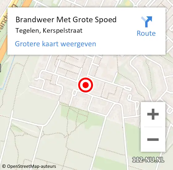 Locatie op kaart van de 112 melding: Brandweer Met Grote Spoed Naar Tegelen, Kerspelstraat op 13 juli 2022 08:58