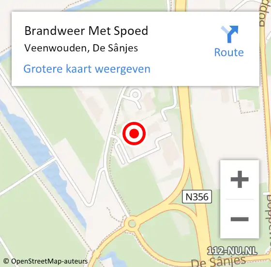 Locatie op kaart van de 112 melding: Brandweer Met Spoed Naar Veenwouden, De Sânjes op 13 juli 2022 09:24