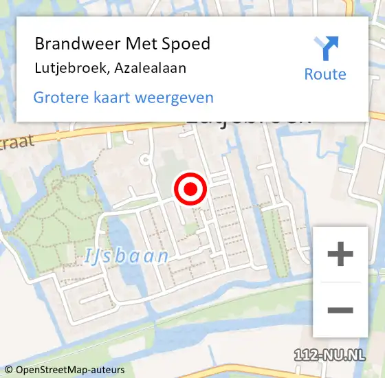 Locatie op kaart van de 112 melding: Brandweer Met Spoed Naar Lutjebroek, Azalealaan op 23 juli 2014 05:03