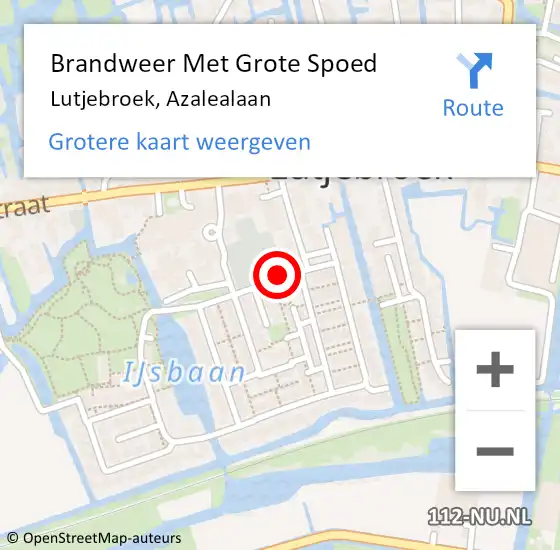 Locatie op kaart van de 112 melding: Brandweer Met Grote Spoed Naar Lutjebroek, Azalealaan op 23 juli 2014 05:11