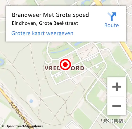 Locatie op kaart van de 112 melding: Brandweer Met Grote Spoed Naar Eindhoven, Grote Beekstraat op 13 juli 2022 10:50