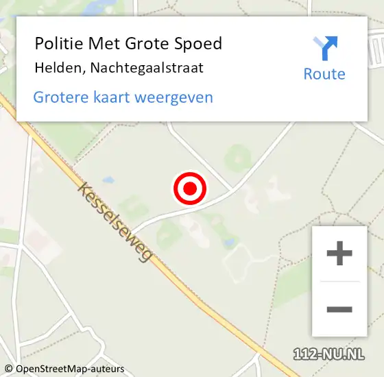 Locatie op kaart van de 112 melding: Politie Met Grote Spoed Naar Helden, Nachtegaalstraat op 13 juli 2022 10:54