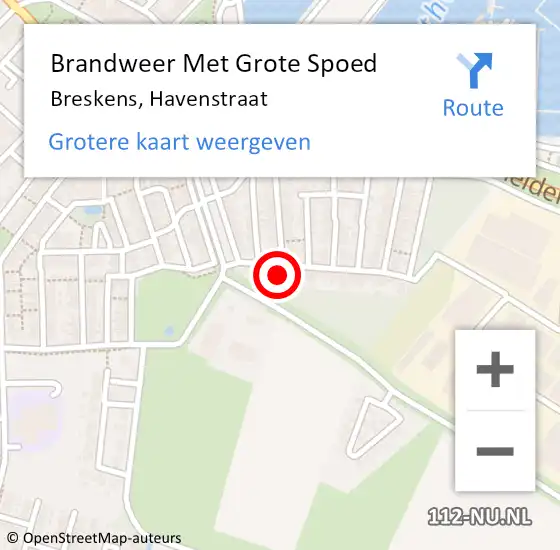 Locatie op kaart van de 112 melding: Brandweer Met Grote Spoed Naar Breskens, Havenstraat op 13 juli 2022 11:07