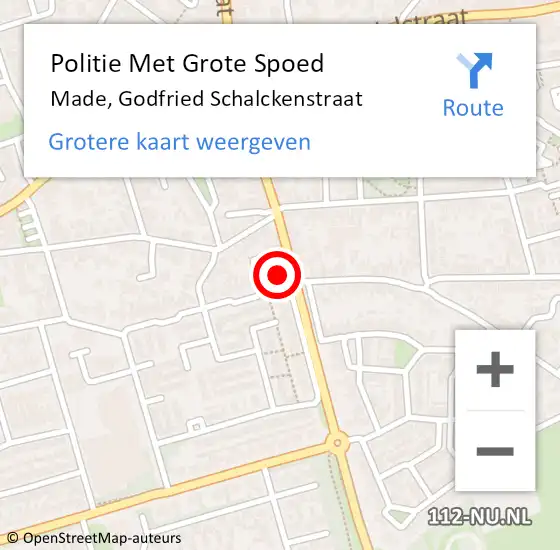 Locatie op kaart van de 112 melding: Politie Met Grote Spoed Naar Made, Godfried Schalckenstraat op 13 juli 2022 11:10