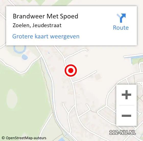 Locatie op kaart van de 112 melding: Brandweer Met Spoed Naar Zoelen, Jeudestraat op 13 juli 2022 11:23