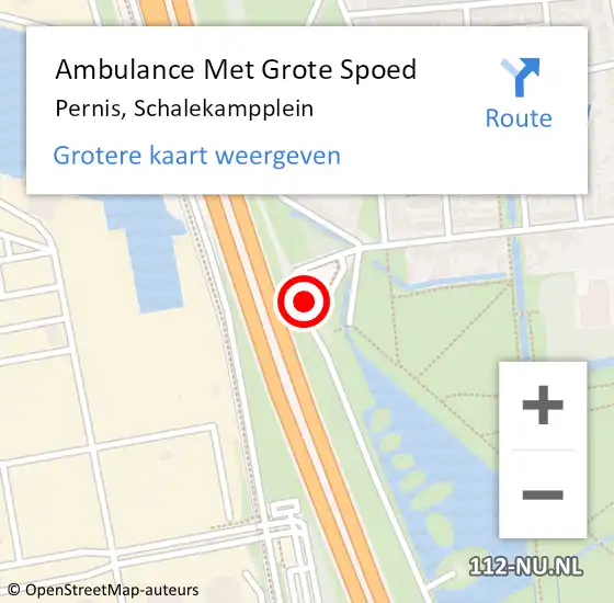 Locatie op kaart van de 112 melding: Ambulance Met Grote Spoed Naar Pernis, Schalekampplein op 13 juli 2022 11:32