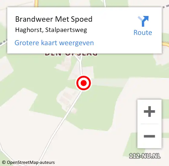 Locatie op kaart van de 112 melding: Brandweer Met Spoed Naar Haghorst, Stalpaertsweg op 13 juli 2022 12:11