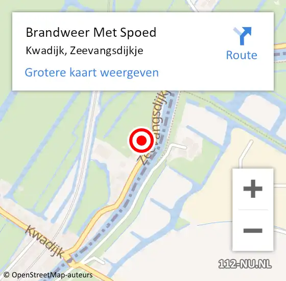 Locatie op kaart van de 112 melding: Brandweer Met Spoed Naar Kwadijk, Zeevangsdijkje op 13 juli 2022 12:57