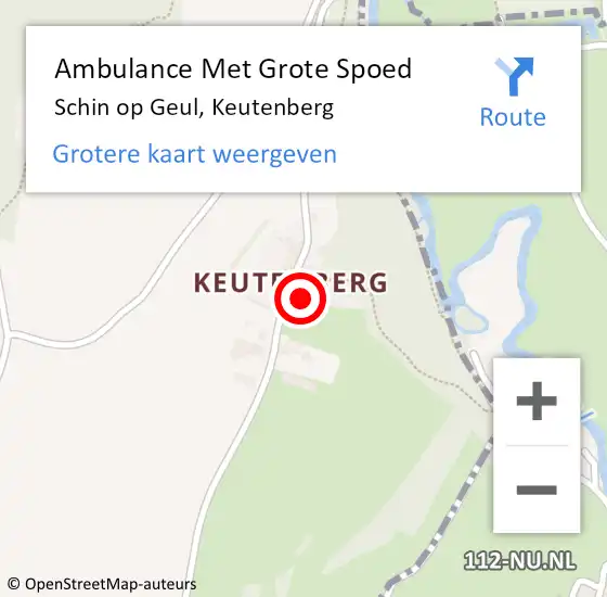 Locatie op kaart van de 112 melding: Ambulance Met Grote Spoed Naar Schin op Geul, Keutenberg op 23 juli 2014 06:47