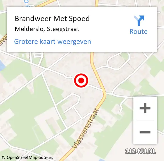 Locatie op kaart van de 112 melding: Brandweer Met Spoed Naar Melderslo, Steegstraat op 13 juli 2022 14:26