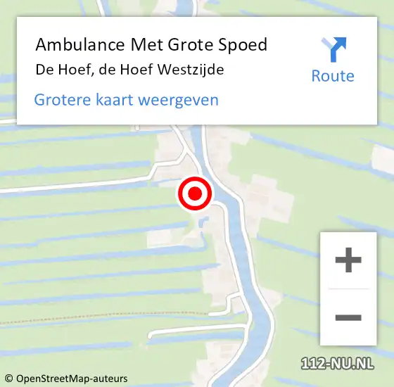 Locatie op kaart van de 112 melding: Ambulance Met Grote Spoed Naar De Hoef, de Hoef Westzijde op 13 juli 2022 14:30