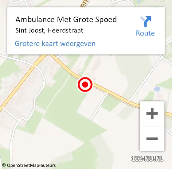 Locatie op kaart van de 112 melding: Ambulance Met Grote Spoed Naar Sint Joost, Heerdstraat op 23 juli 2014 07:06