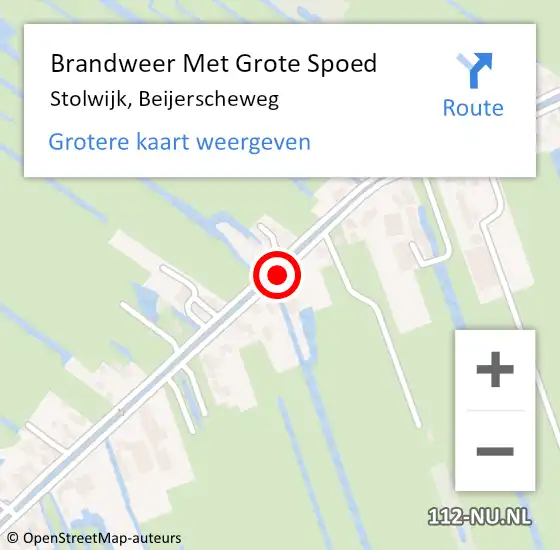 Locatie op kaart van de 112 melding: Brandweer Met Grote Spoed Naar Stolwijk, Beijerscheweg op 23 juli 2014 07:16