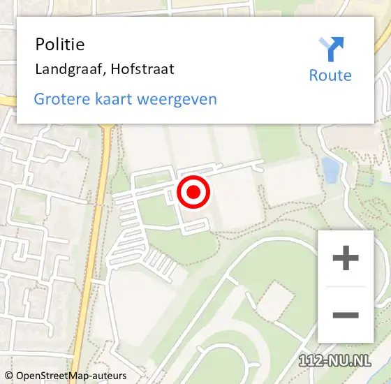 Locatie op kaart van de 112 melding: Politie Landgraaf, Hofstraat op 13 juli 2022 16:21