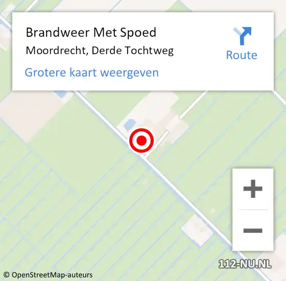 Locatie op kaart van de 112 melding: Brandweer Met Spoed Naar Moordrecht, Derde Tochtweg op 13 juli 2022 16:21